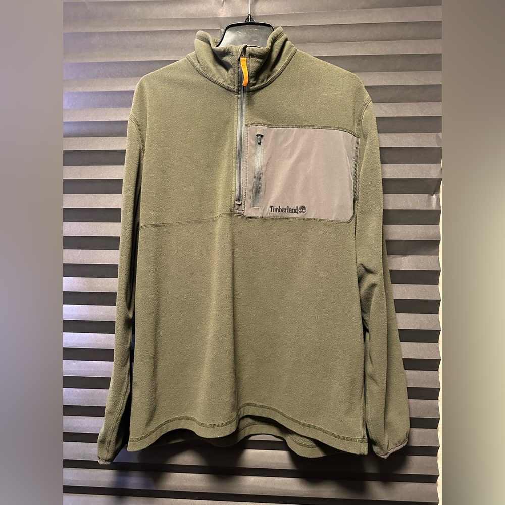 Timberland Men's Green Zip-Up Sweater XL